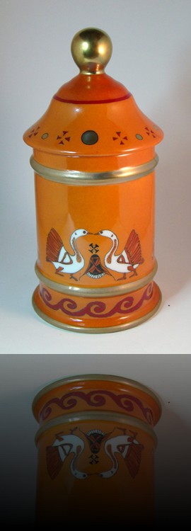 pot orange antique